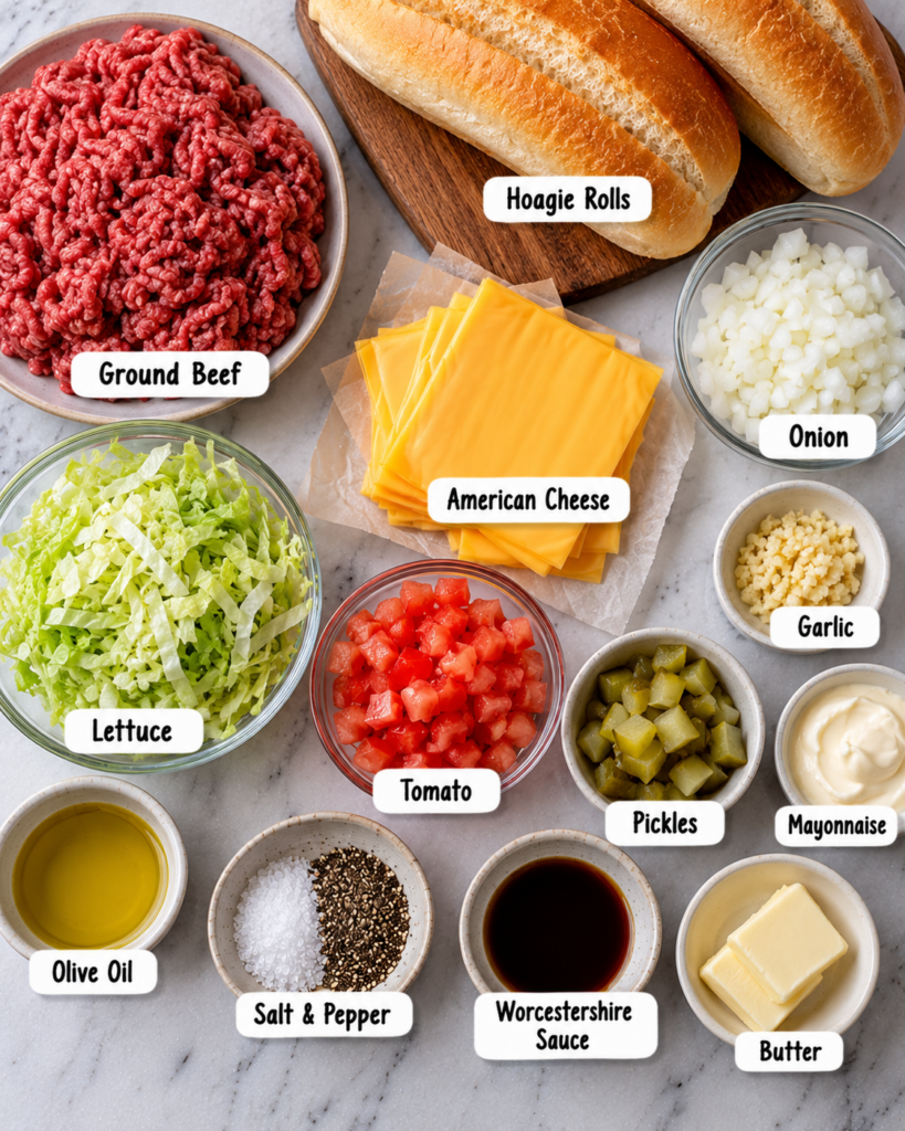 Chopped Cheese Sandwich Recipe Collage