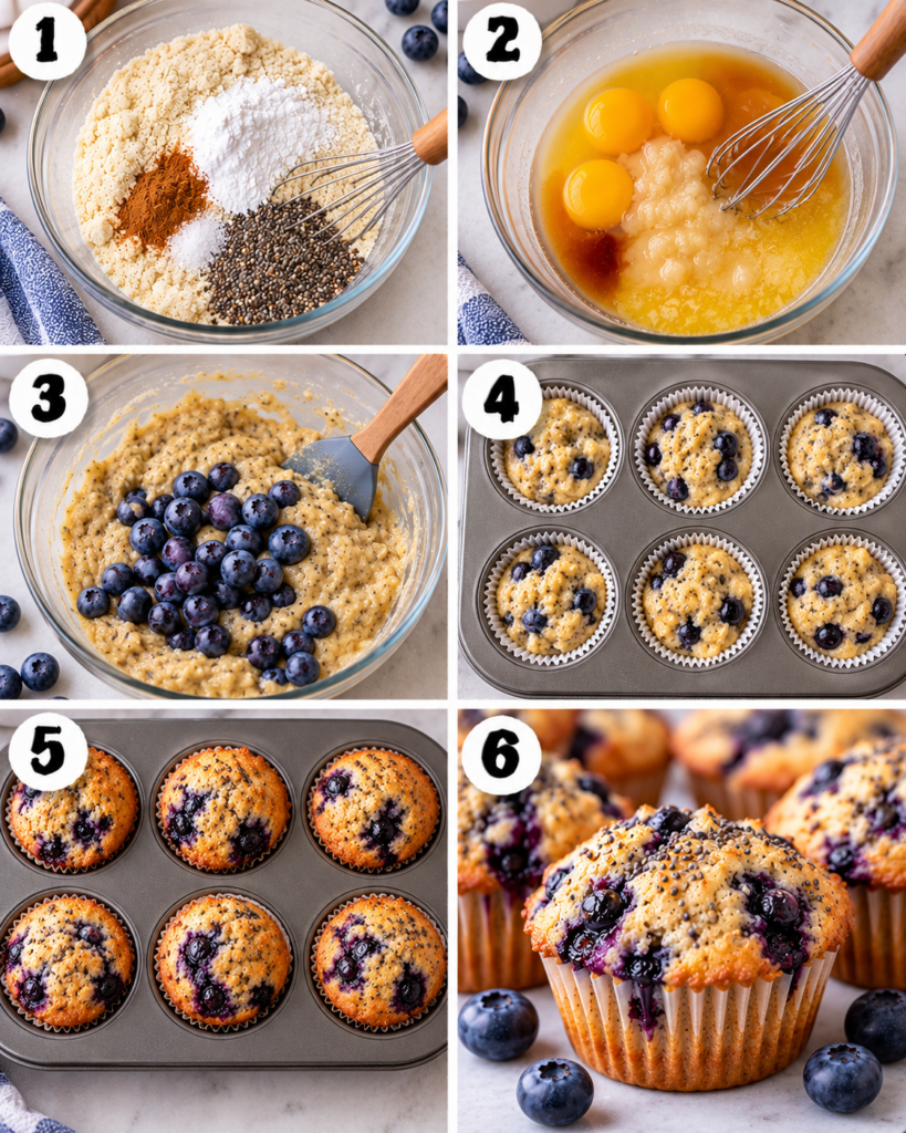Paleo Blueberry Muffins with Chia Seeds