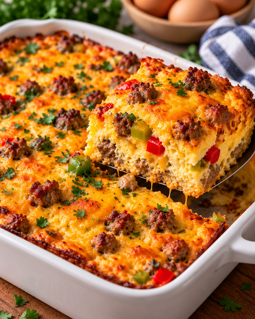 Keto Breakfast Casserole (Easy Spicy Sausage Bake)