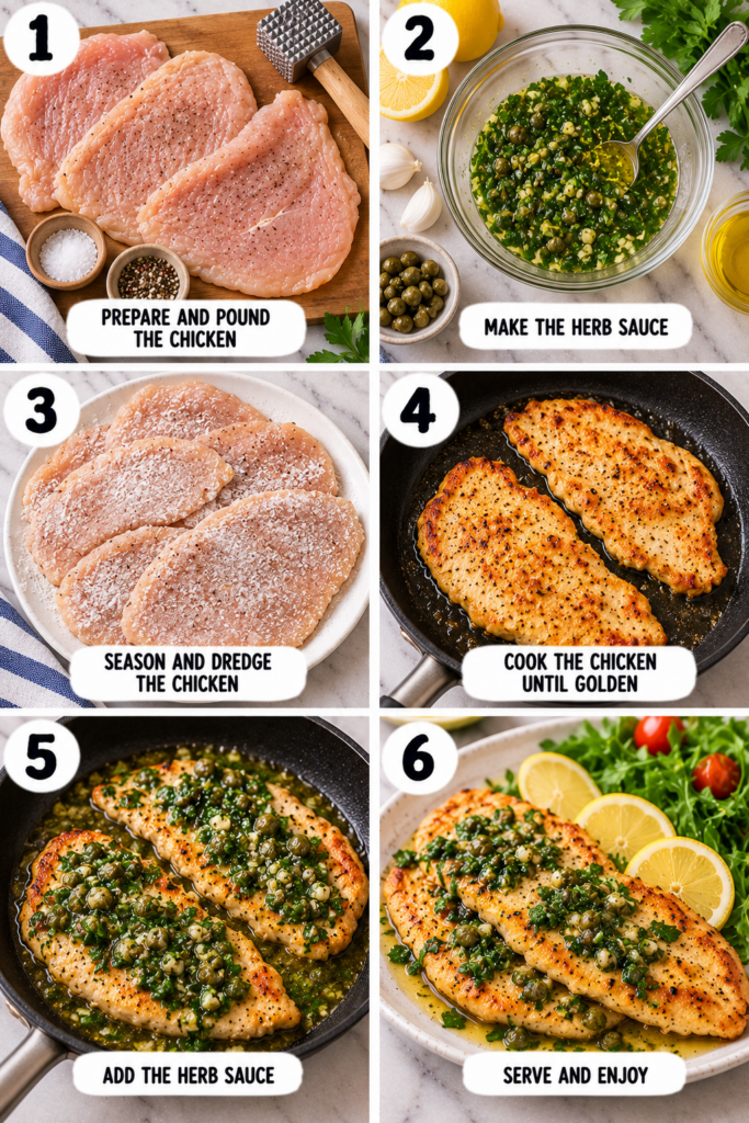 Chicken Paillard with Herb Sauce