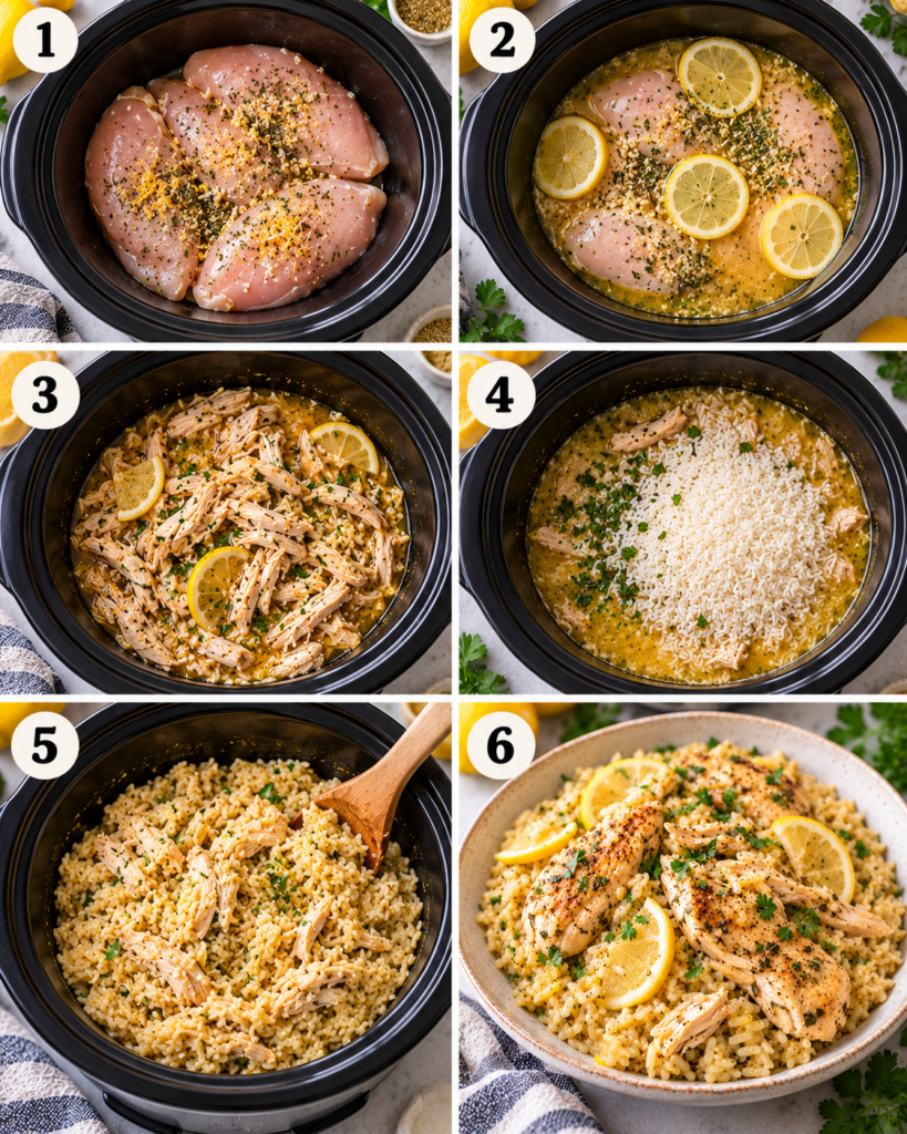 Slow Cooker Lemon Herb Chicken and Rice