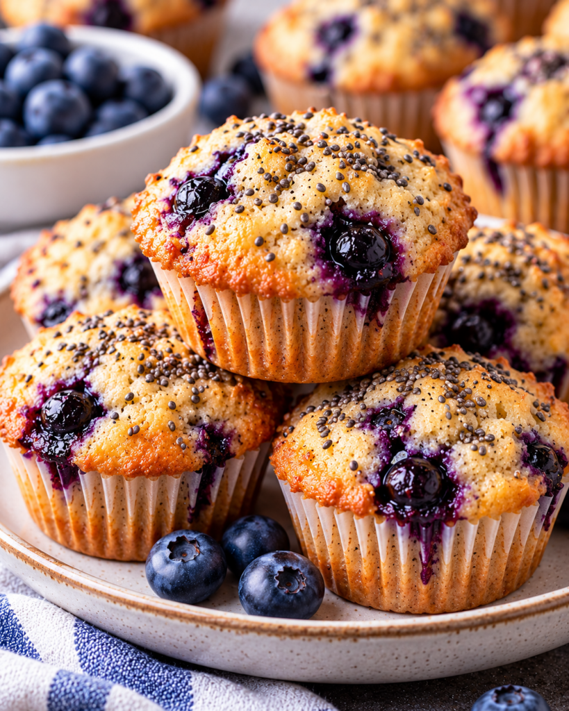 Paleo Blueberry Muffins with Chia Seeds