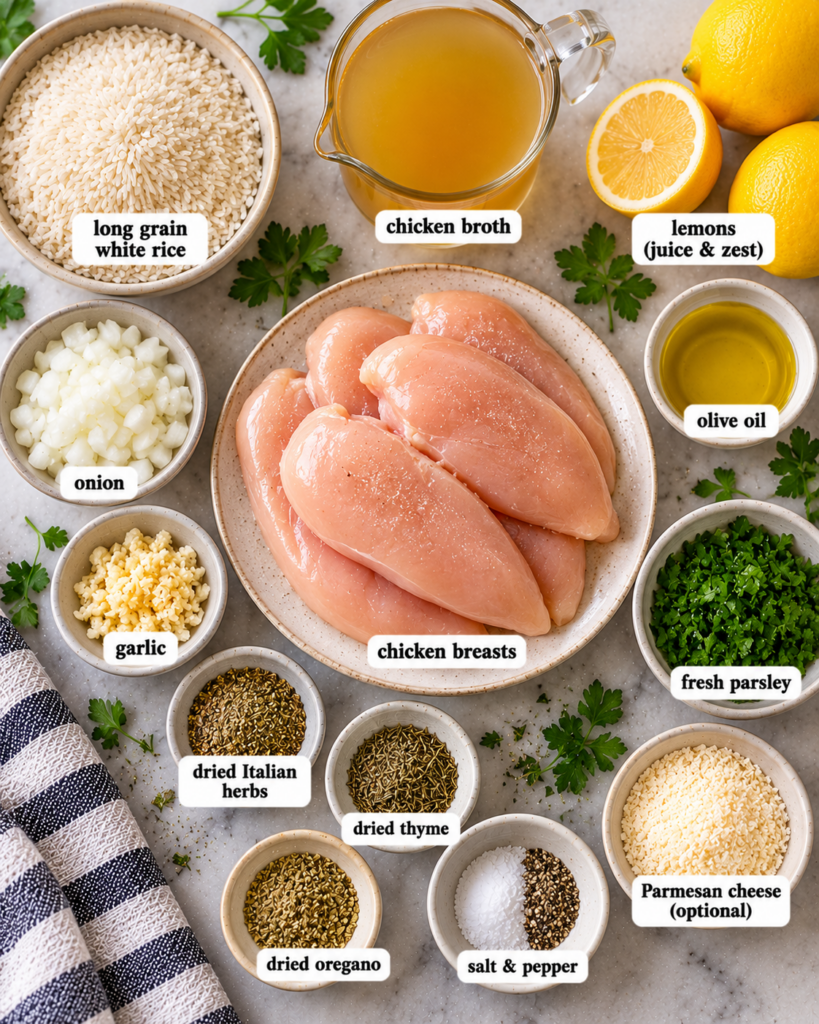 Slow Cooker Lemon Herb Chicken and Rice