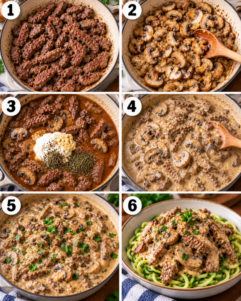 Keto Beef Stroganoff (Creamy Low-Carb Dinner)