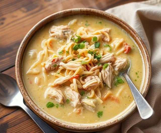 Easy Creamy Chicken Noodle Soup