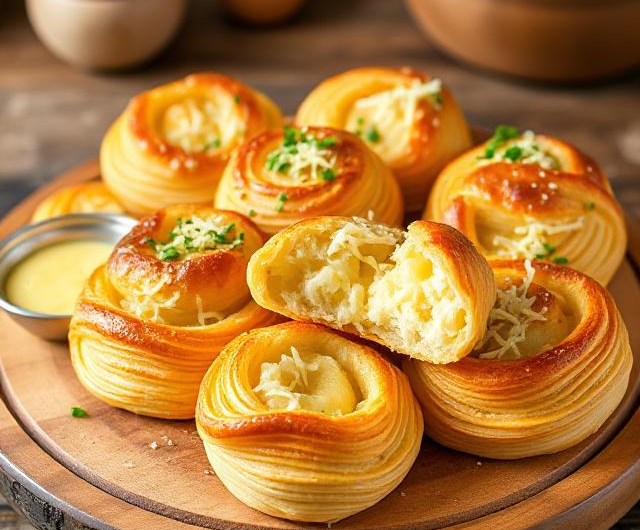 Easy Cheesy Garlic Cruffins