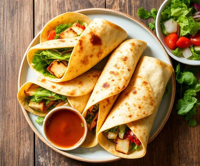 Easy Halloumi Wraps