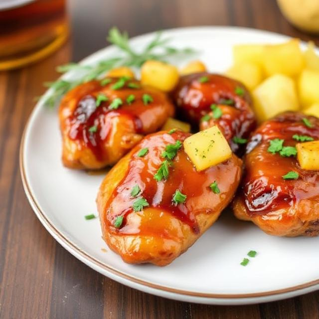 Easy Whiskey Pineapple Chicken