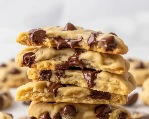 Delicious soft & chewy dairy-free chocolate chip cookies loaded with chocolate chips.