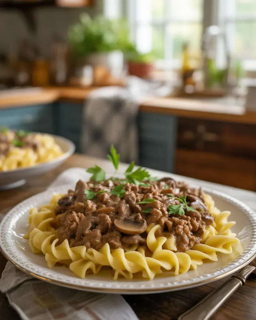 Quick & Delicious 30 Minute Ground Beef Stroganoff Recipe!