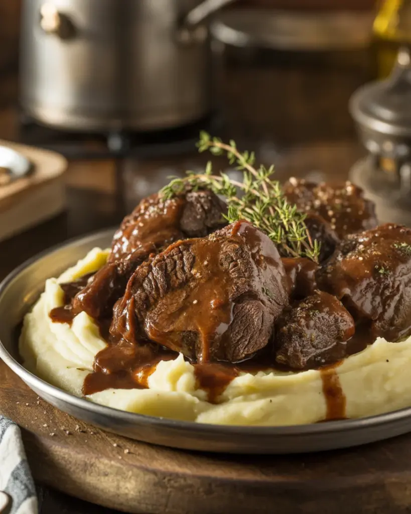 Savor the Tender Flavor of Slow Cooked Beef Cheeks in Red Wine Sauce
