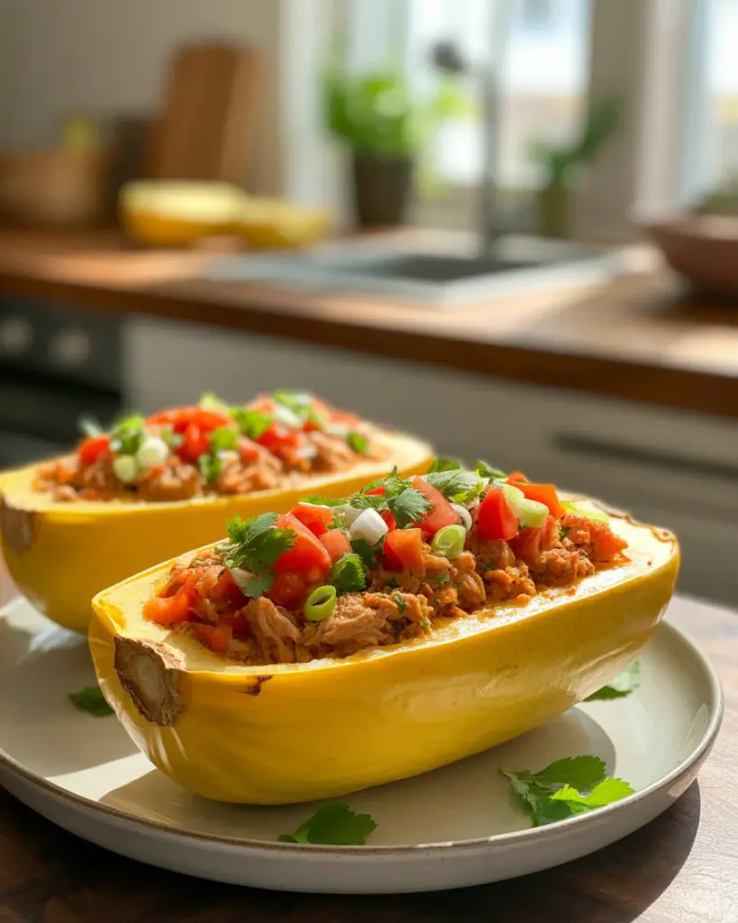 Savor These Delicious Turkey Taco Spaghetti Squash Boats!