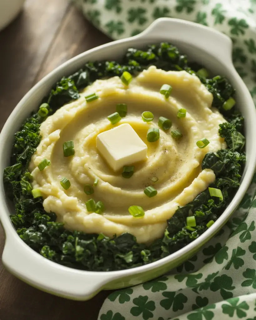 Delicious Creamy Cauliflower Mash with Kale Low-Carb Delight