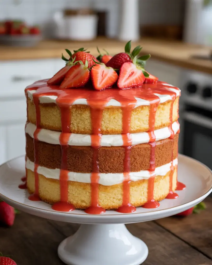 Deliciously Easy Keto Strawberry Shortcake Cake