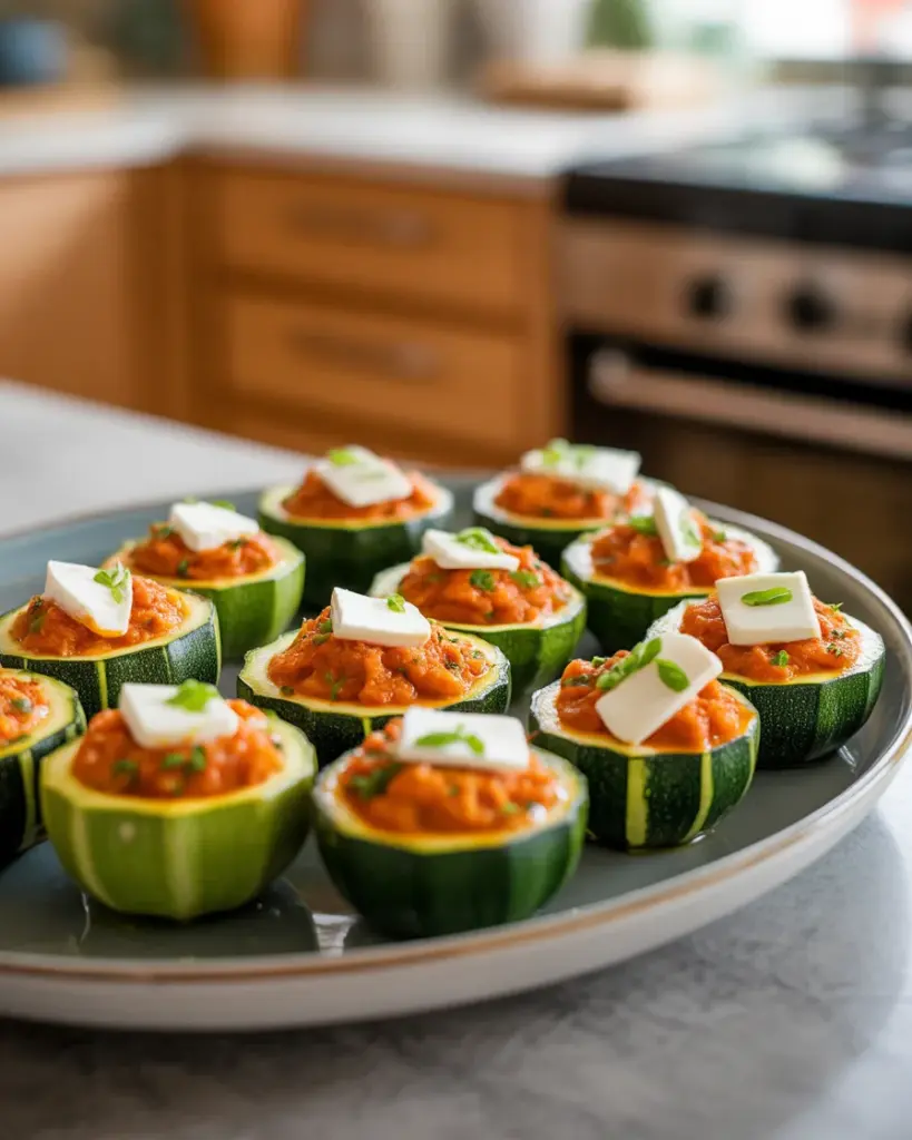 Delicious Air Fryer Buffalo Chicken Zucchini Skins