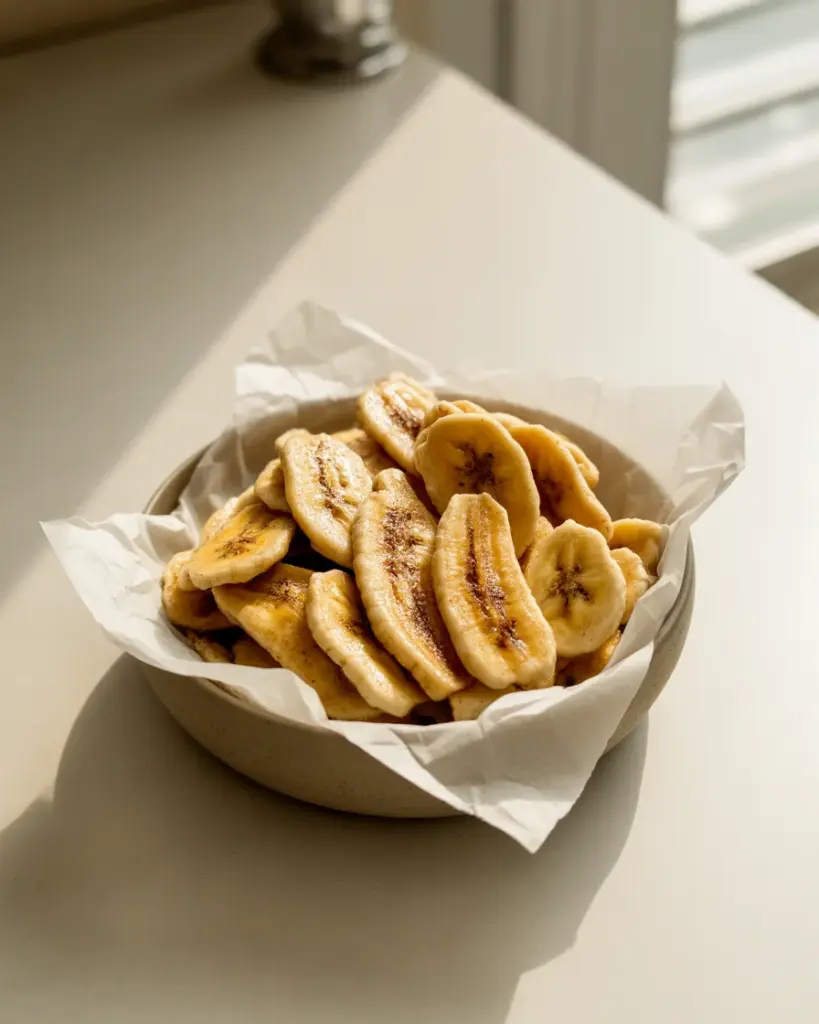 Sweet and Crunchy Cinnamon-Sugar Air Fryer Banana Chips