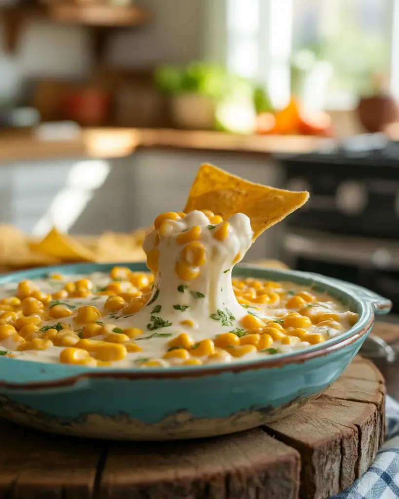 Crockpot Corn Dip with Rotel and Cream Cheese
