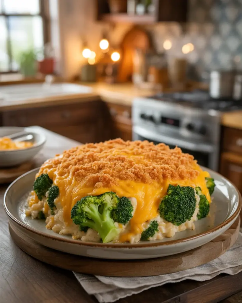 Deliciously Easy Slow Cooker Velveeta Broccoli Rice Casserole