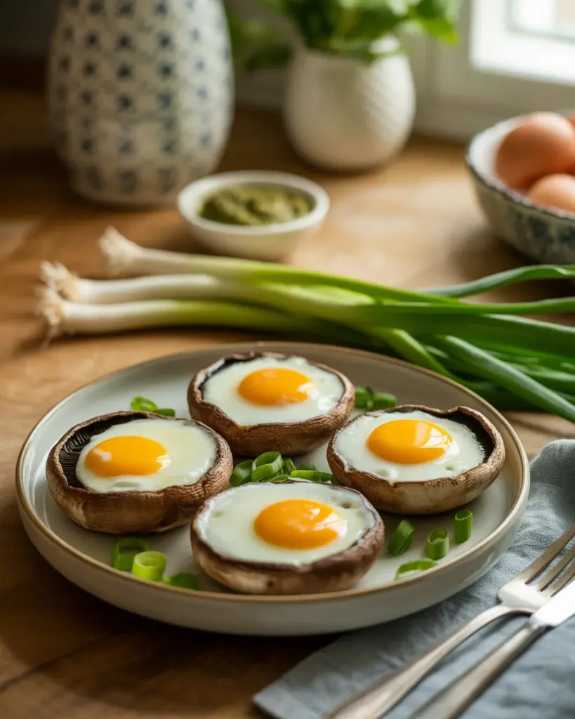 Savory Herbed Portobello Baked Egg for a Delicious Breakfast