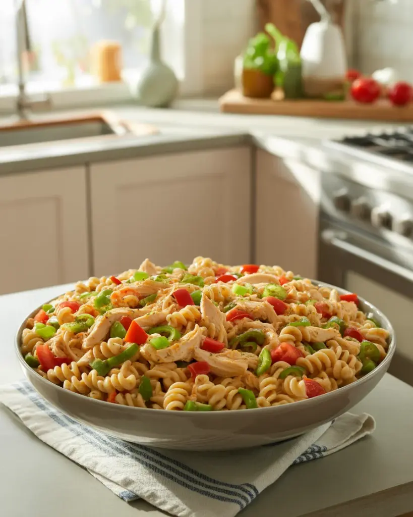 Easy Buffalo Chicken Pasta Salad