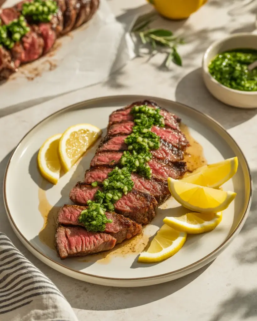 Sizzling Flat Iron Steak with Zesty Horseradish Gremolata