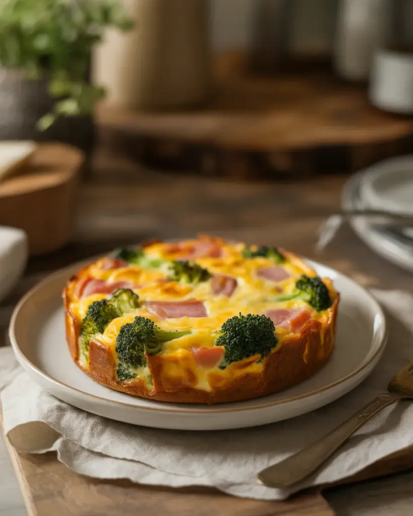 Delicious Low Carb Ham and Cheese Crustless Quiche Recipe