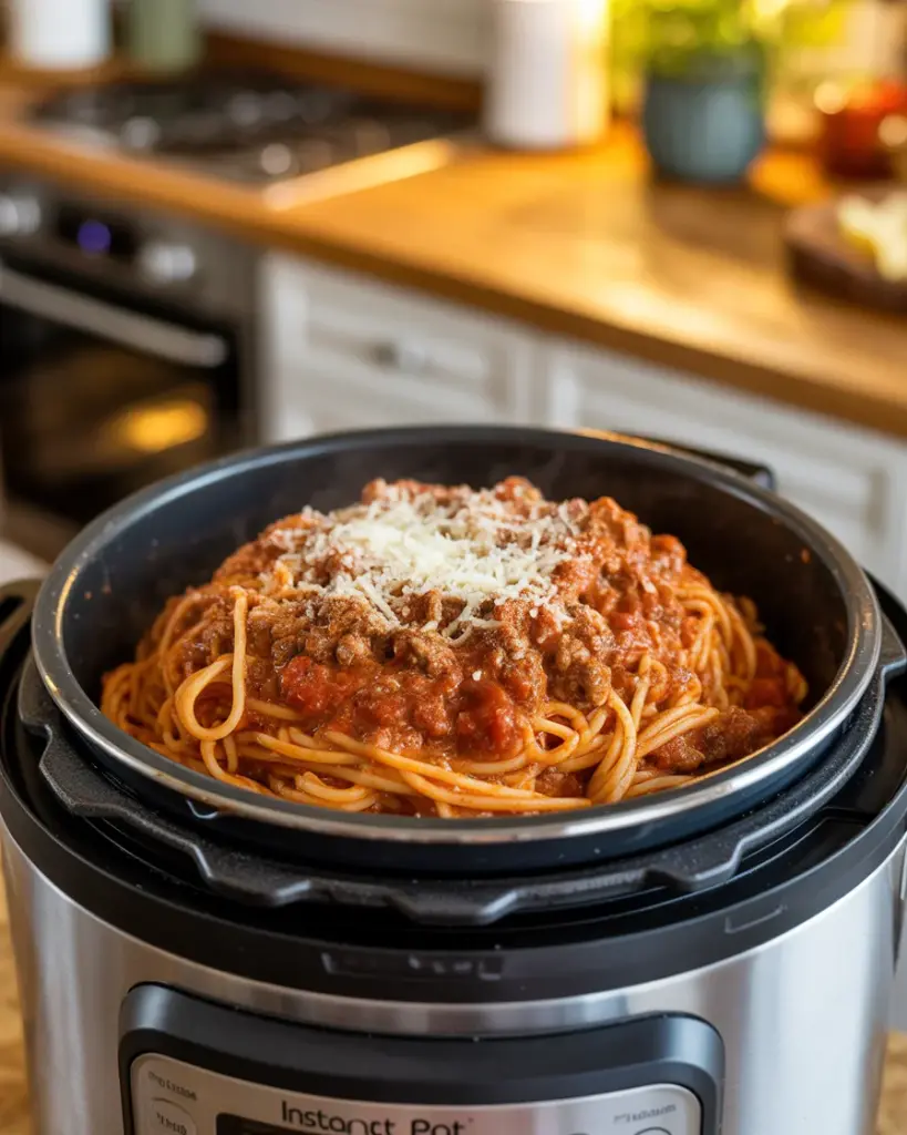 Quick and Delicious Instant Pot Spaghetti with Meat Sauce!