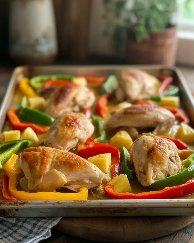 Delicious Sheet Pan Hawaiian Chicken with Pineapple and Peppers