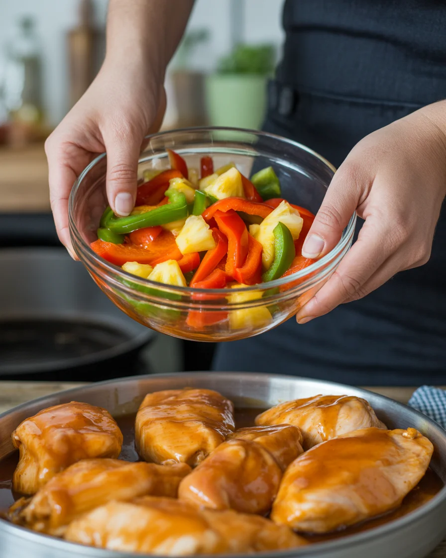 Delicious Sheet Pan Hawaiian Chicken with Pineapple and Peppers