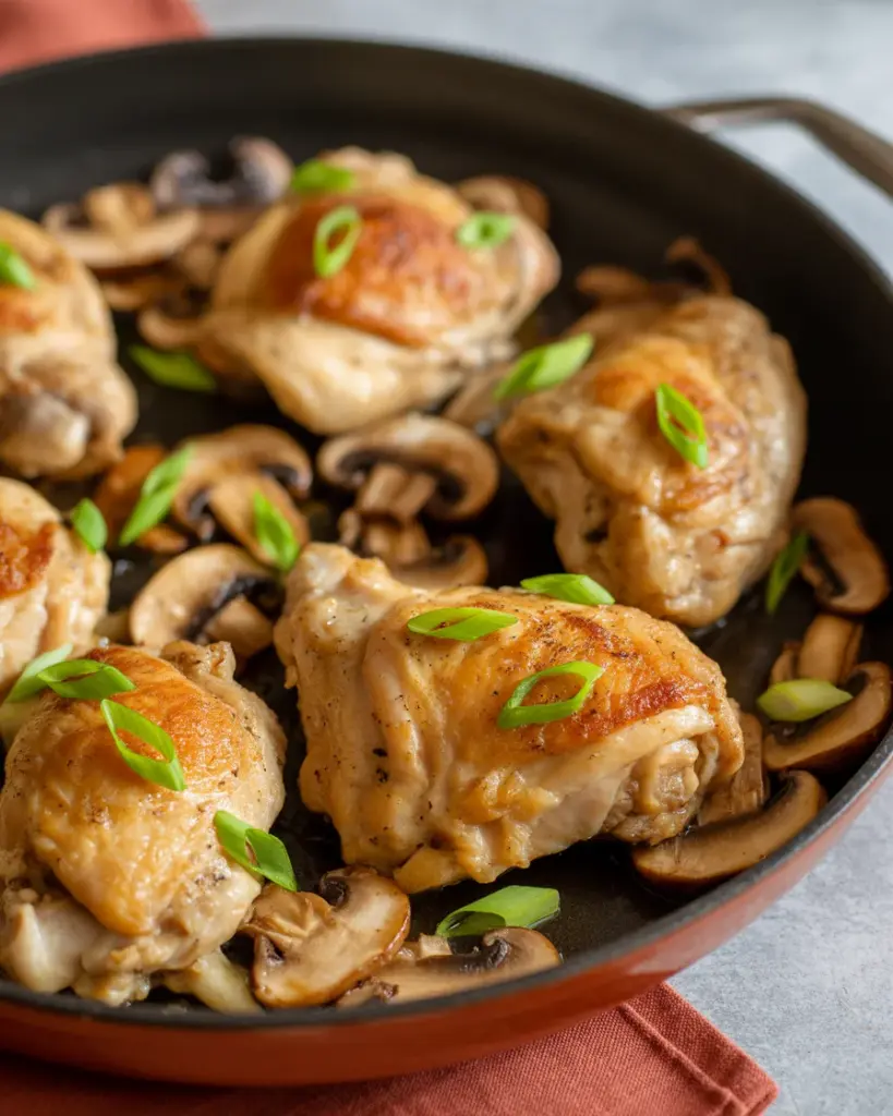 Deliciously Creamy Keto Garlic Mushroom Chicken Casserole!