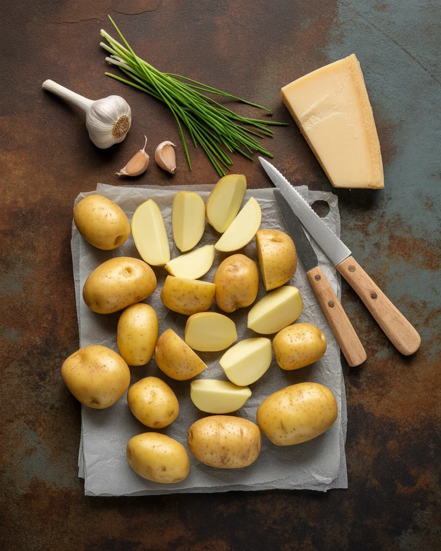Delicious Air Fryer Baked Garlic Parmesan Potatoes