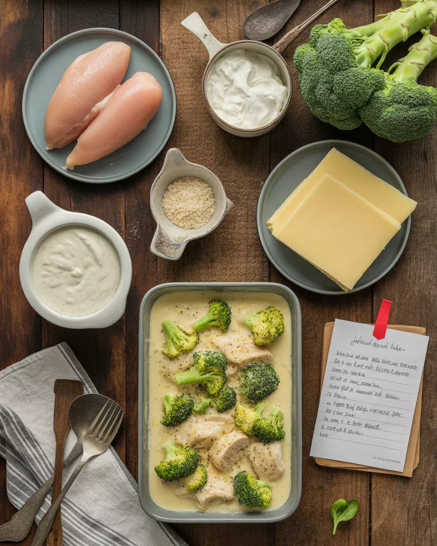 Low Carb 4 ingredient Chicken Alfredo Bake
