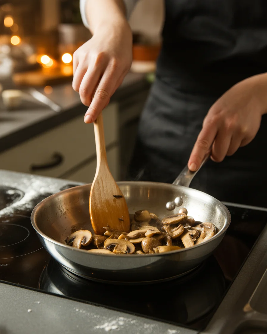 Air-fried garlic mushrooms