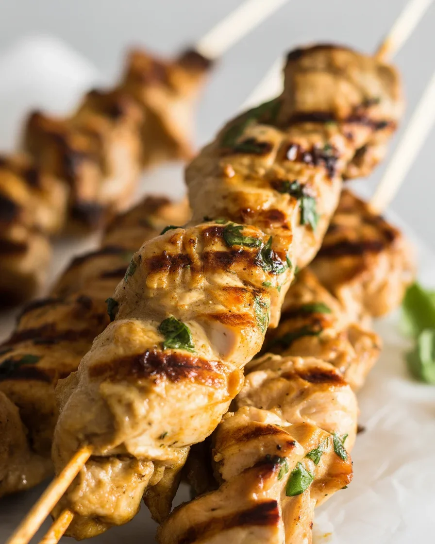 Air Fryer Garlic Parmesan Chicken Skewers