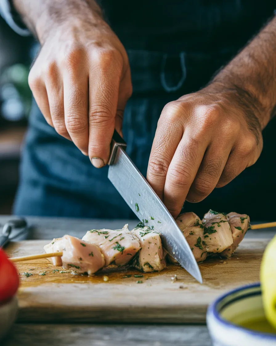 Air Fryer Garlic Parmesan Chicken Skewers