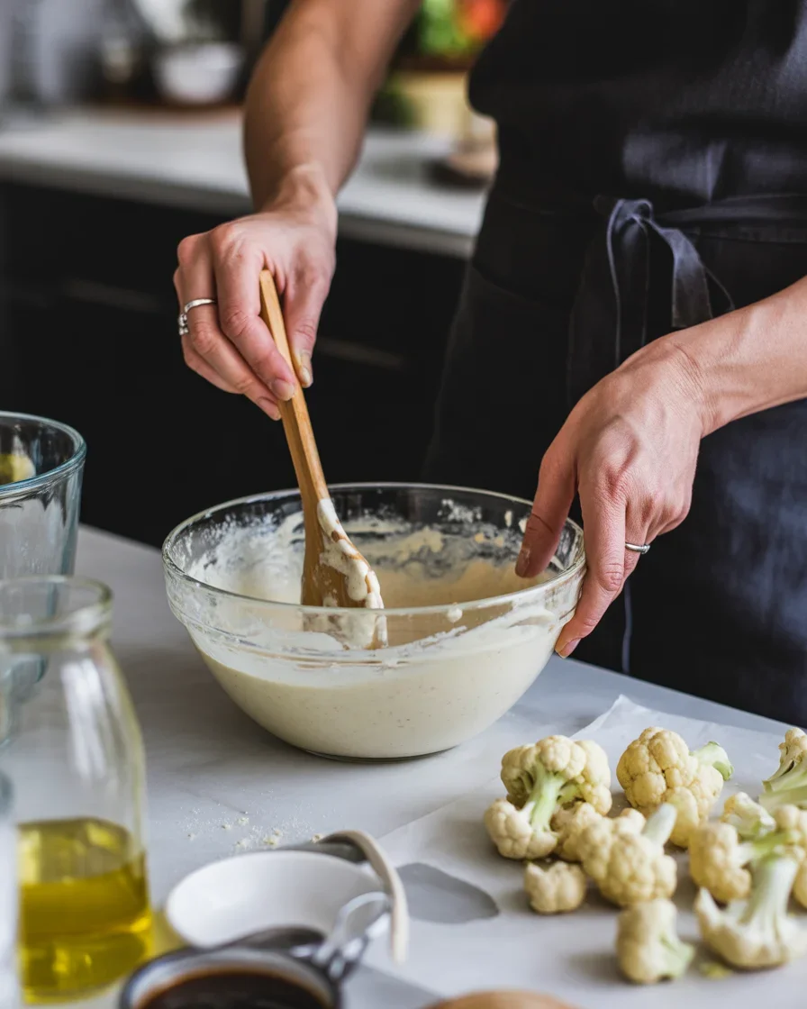 Air Fryer Cauliflower Wings with Honey Sriracha