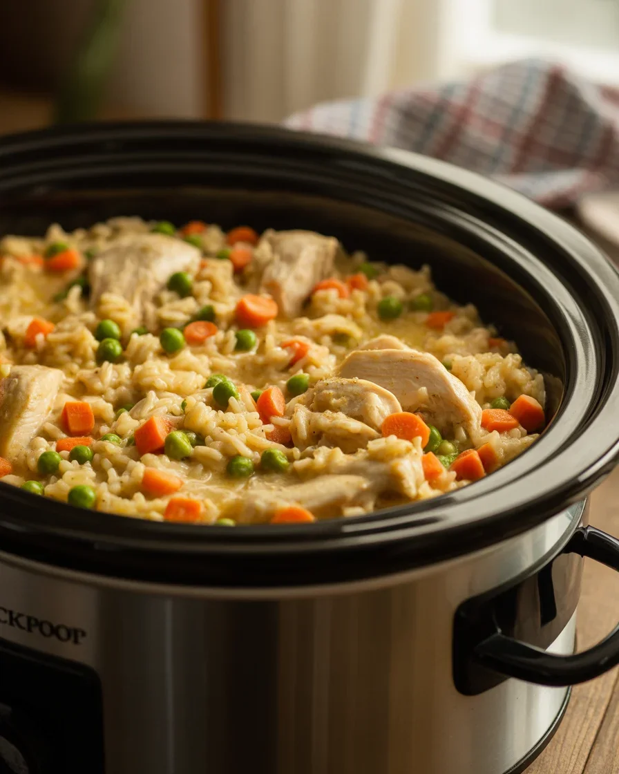 CROCK POT CHICKEN & RICE CASSEROLE