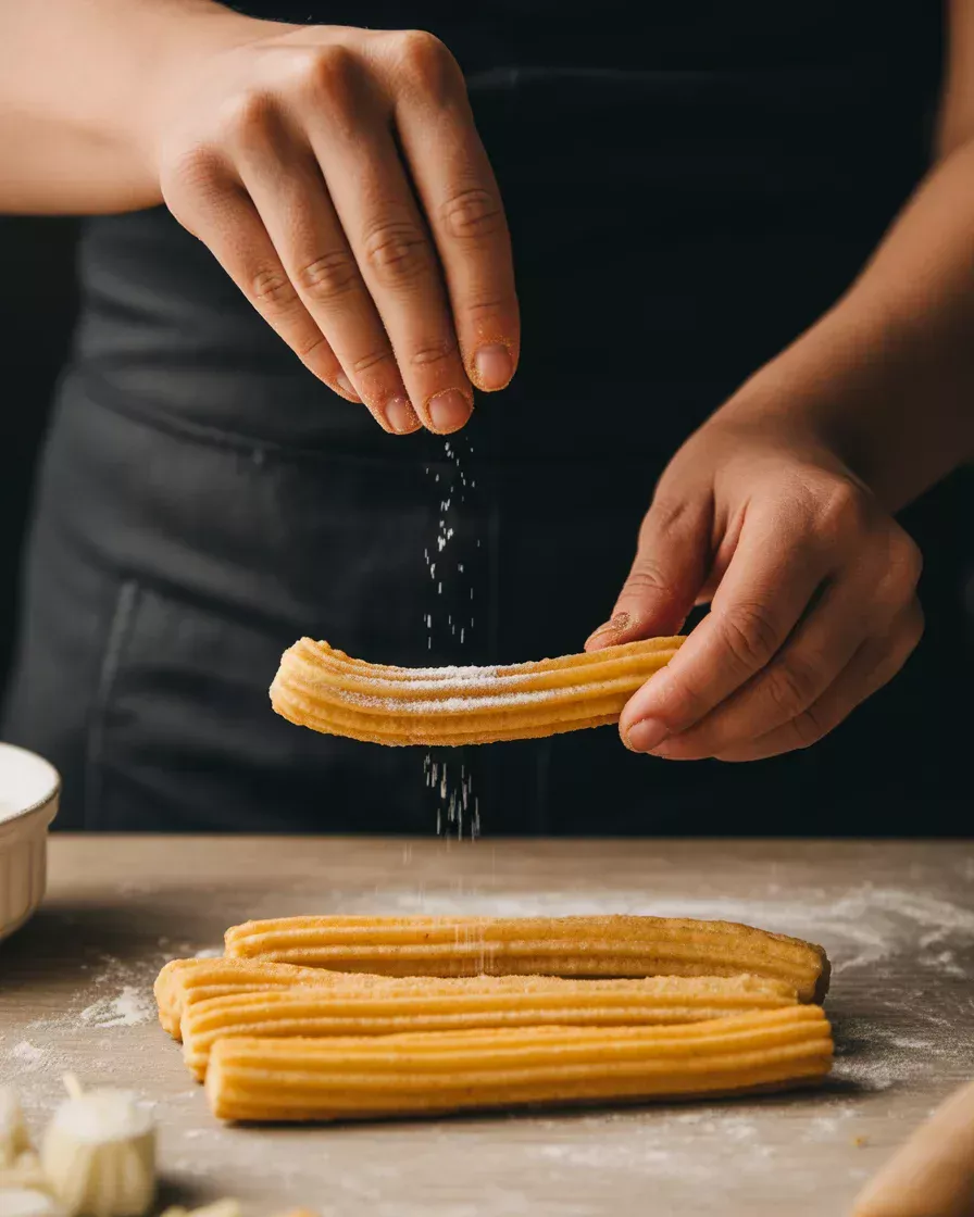 Air Fryer Churro Bites with Chocolate Dipping Sauce
