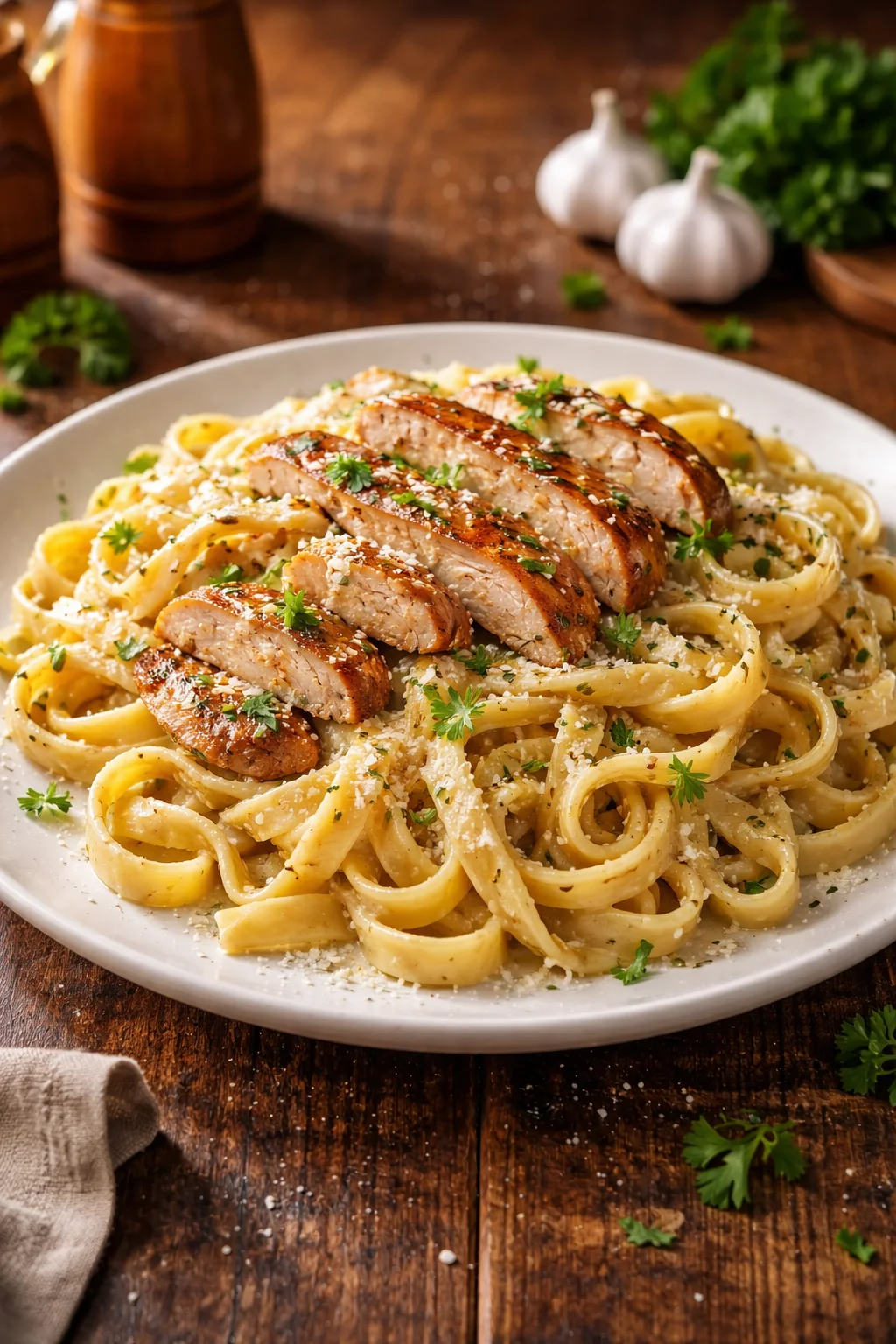 Easy Garlic Parmesan Chicken Pasta Recipe