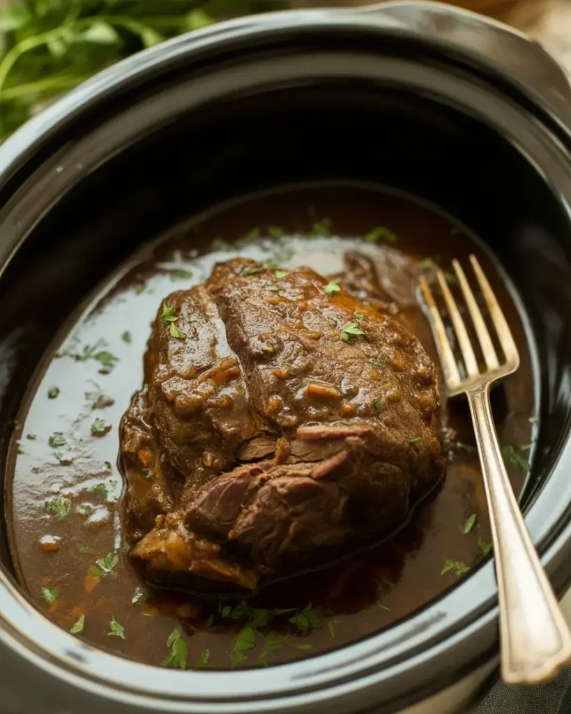 Easy Slow Cooker Shredded Balsamic Beef Recipe