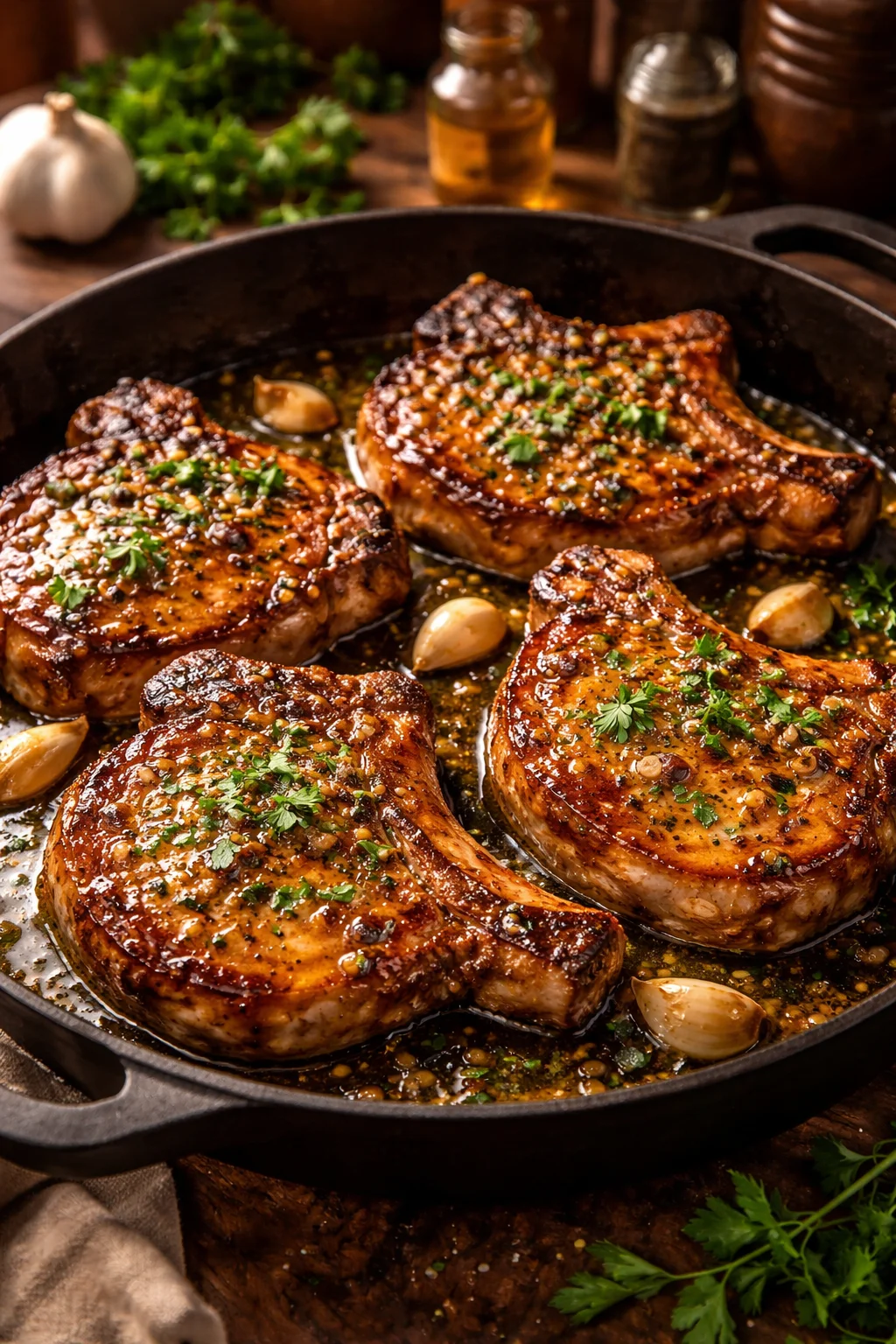 Garlic Butter Pan Seared Pork Chops (20-Minutes)