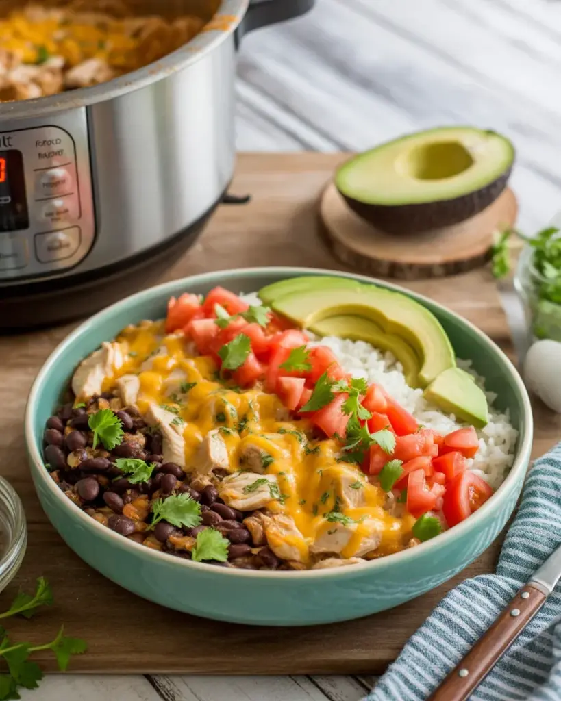 Quick & Easy Instant Pot Weeknight Chicken and Rice Burrito Bowls