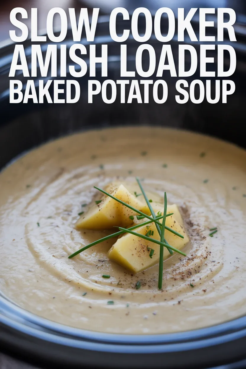 SLOW COOKER AMISH LOADED BAKED POTATO SOUP
