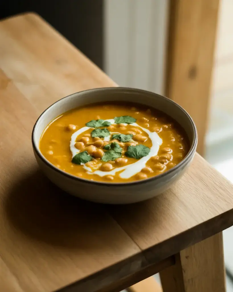 This Delicious Slow Cooker Golden Chickpea Soup