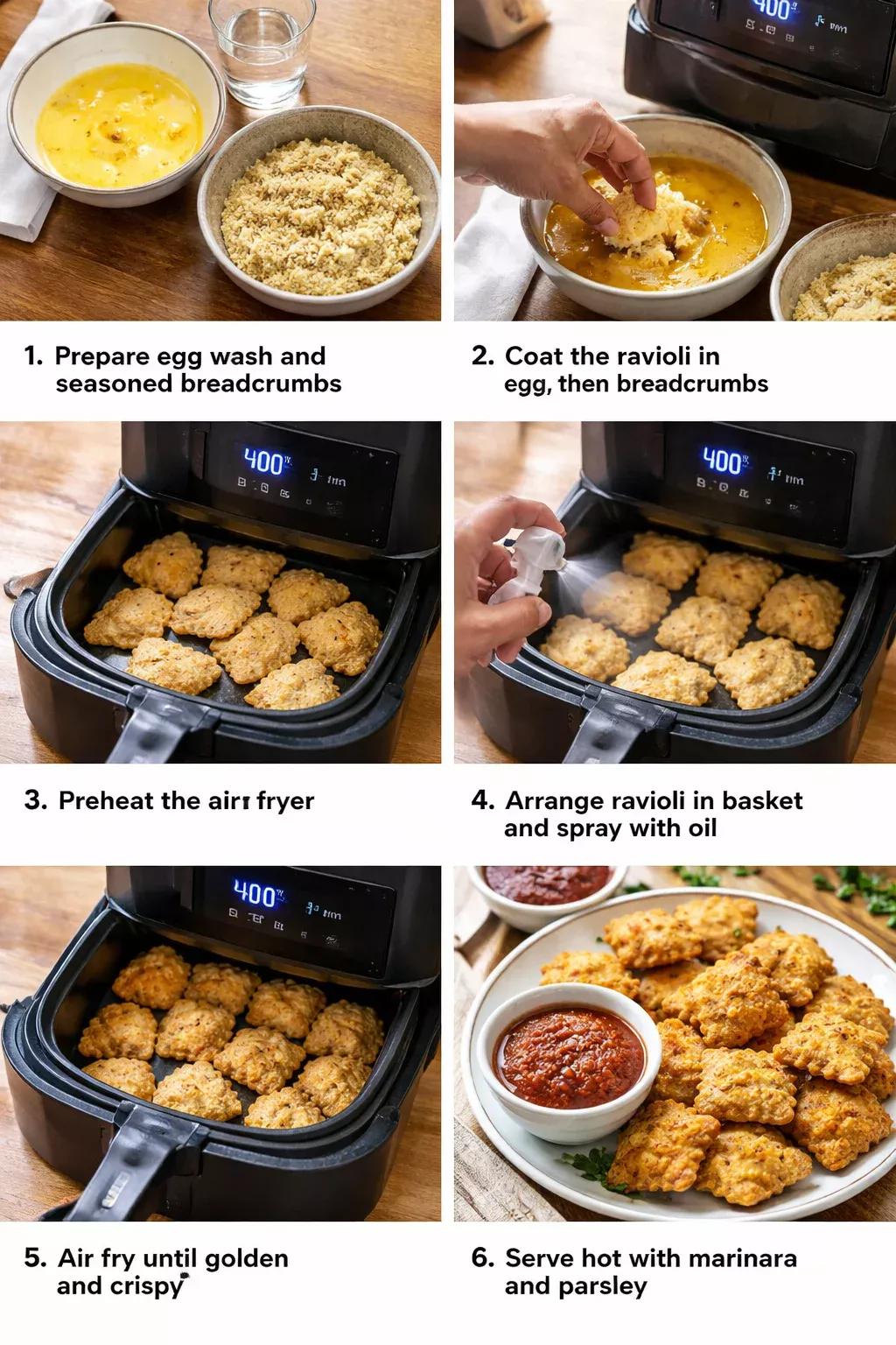 Toasted Ravioli in Air Fryer or Oven