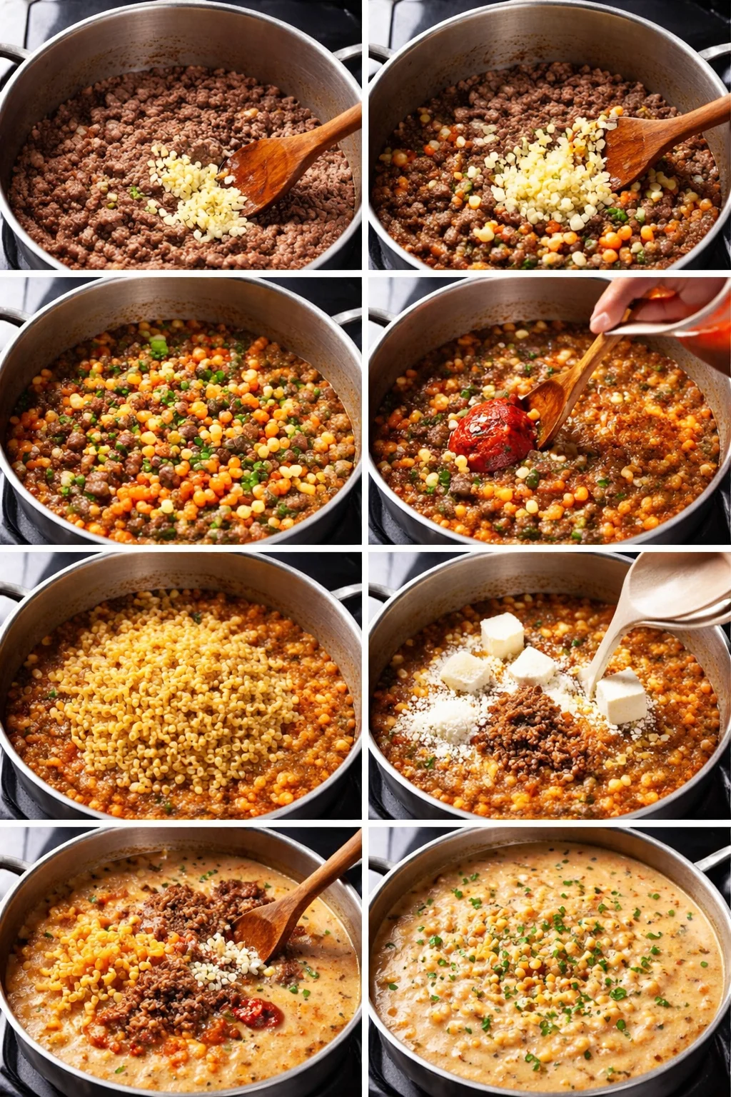 ONE-POT MACARONI CHEESEBURGER SOUP