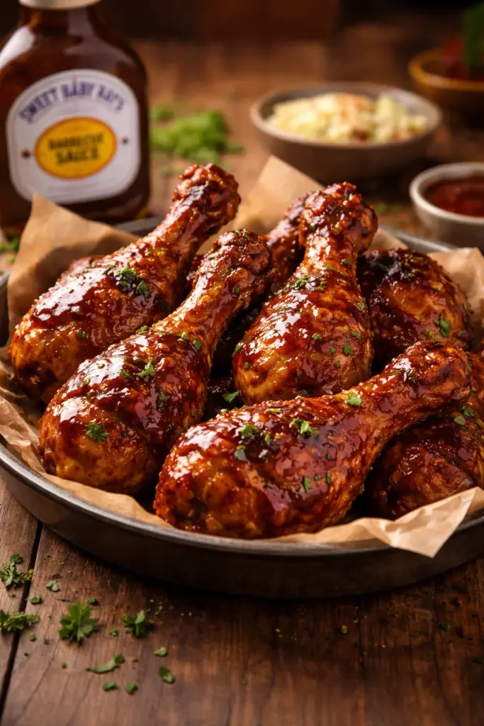 SLOW COOKER SWEET BABY RAY’S CHICKEN DRUMSTICKS