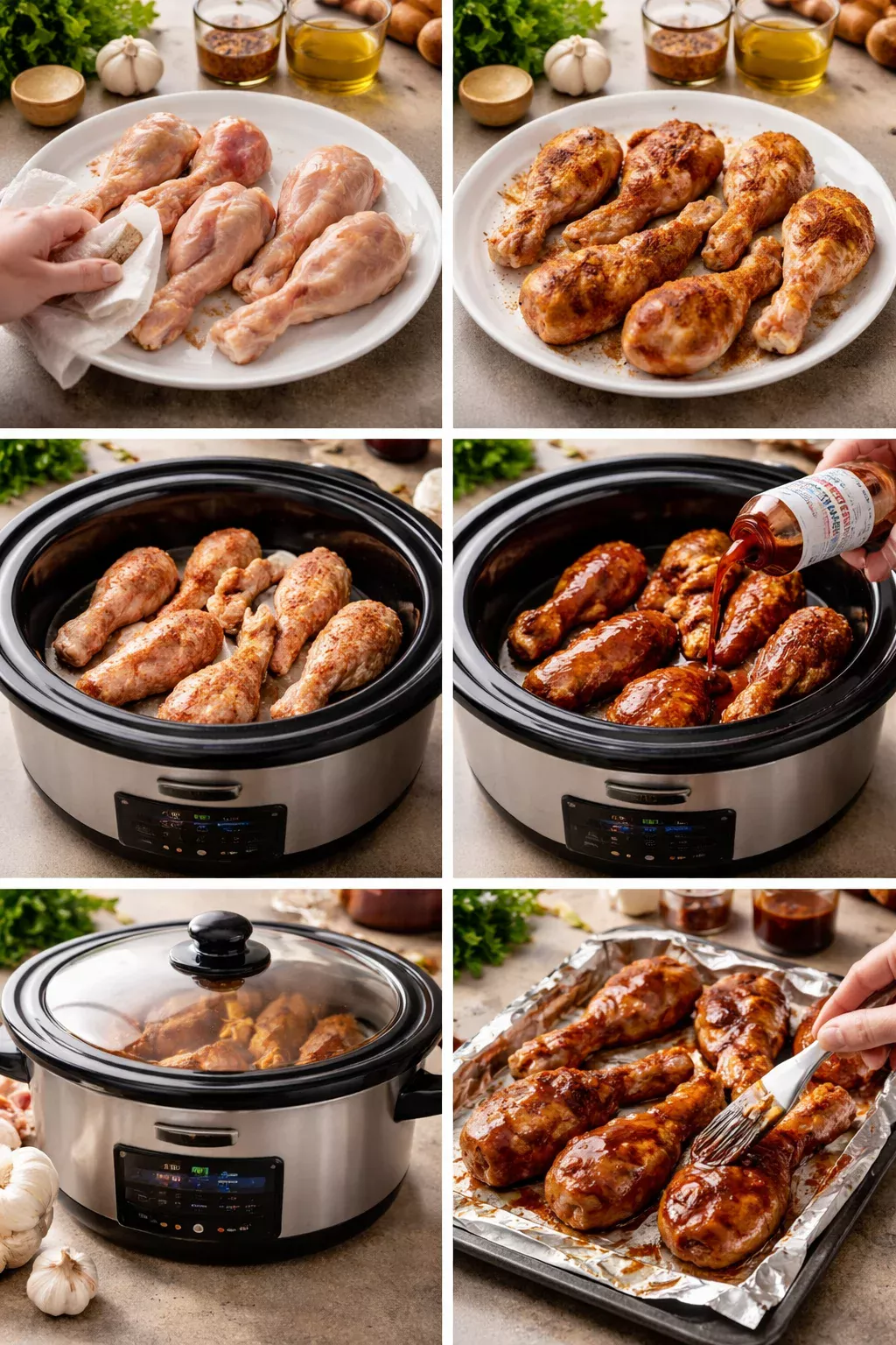 SLOW COOKER SWEET BABY RAY’S CHICKEN DRUMSTICKS