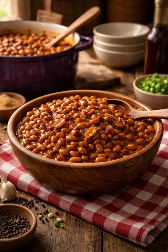 SOUTHERN BAKED BEANS WITH BACON