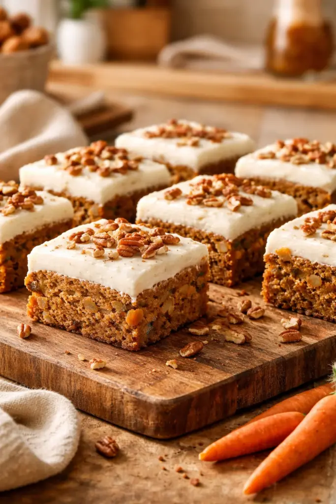 4 Ingredient carrot cake bars